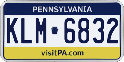 PA license plate KLM6832