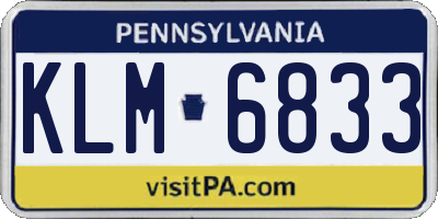 PA license plate KLM6833