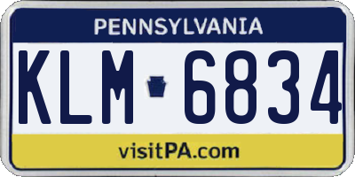 PA license plate KLM6834