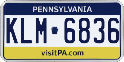 PA license plate KLM6836