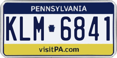 PA license plate KLM6841