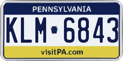 PA license plate KLM6843