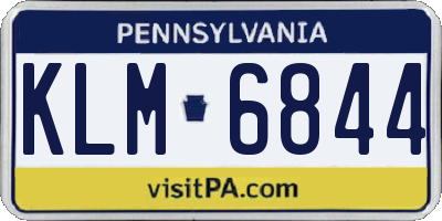 PA license plate KLM6844
