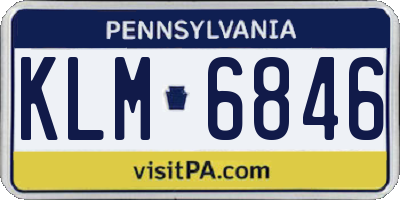 PA license plate KLM6846