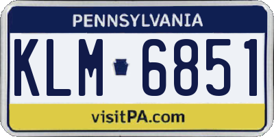 PA license plate KLM6851