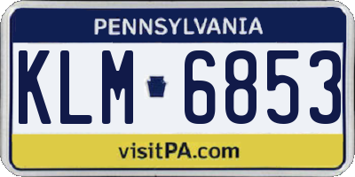 PA license plate KLM6853