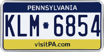 PA license plate KLM6854