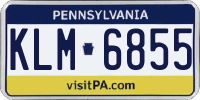PA license plate KLM6855