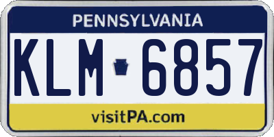 PA license plate KLM6857
