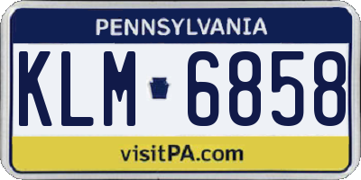 PA license plate KLM6858