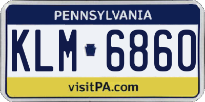 PA license plate KLM6860