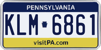 PA license plate KLM6861