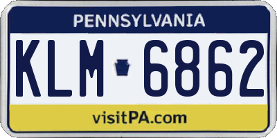 PA license plate KLM6862