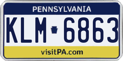 PA license plate KLM6863