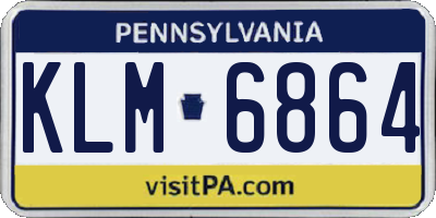 PA license plate KLM6864