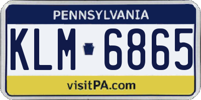 PA license plate KLM6865