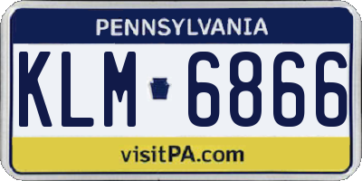 PA license plate KLM6866
