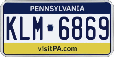 PA license plate KLM6869