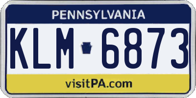 PA license plate KLM6873