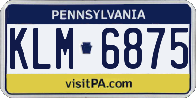 PA license plate KLM6875