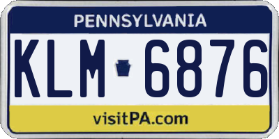 PA license plate KLM6876