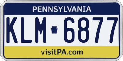 PA license plate KLM6877