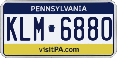 PA license plate KLM6880