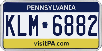 PA license plate KLM6882
