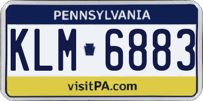PA license plate KLM6883