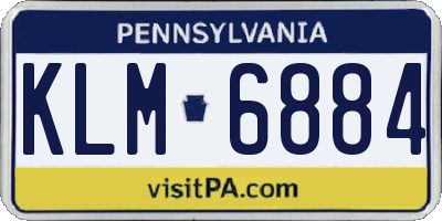 PA license plate KLM6884