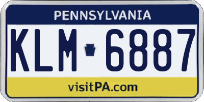 PA license plate KLM6887