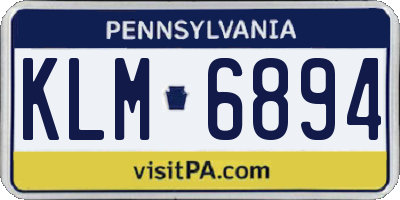 PA license plate KLM6894