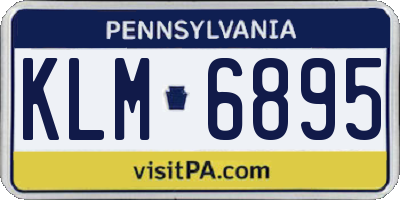 PA license plate KLM6895