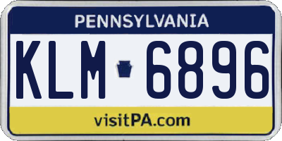 PA license plate KLM6896