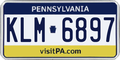 PA license plate KLM6897