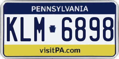 PA license plate KLM6898