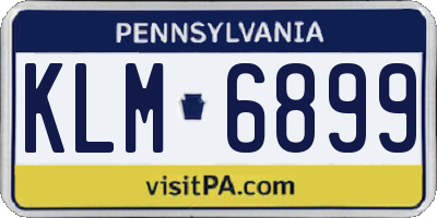 PA license plate KLM6899