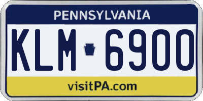 PA license plate KLM6900