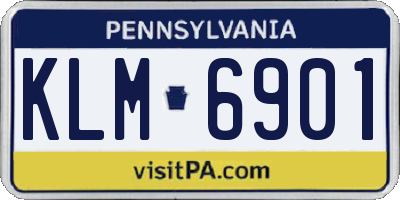PA license plate KLM6901