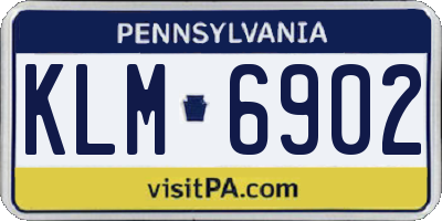 PA license plate KLM6902