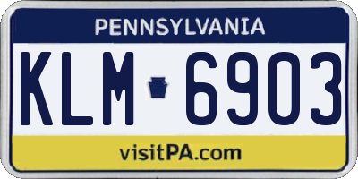 PA license plate KLM6903