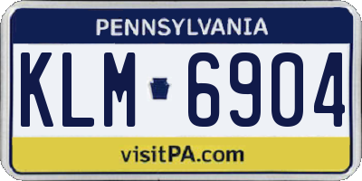 PA license plate KLM6904