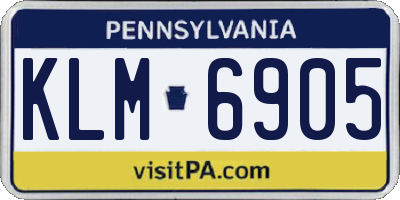PA license plate KLM6905