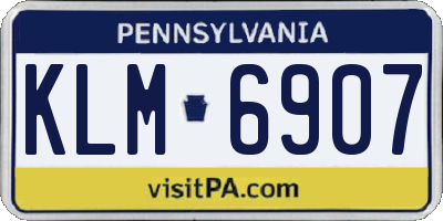 PA license plate KLM6907