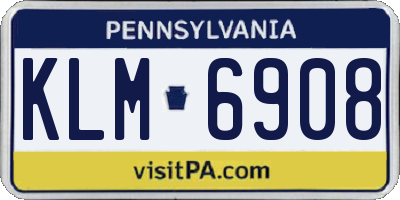 PA license plate KLM6908