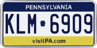 PA license plate KLM6909