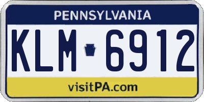 PA license plate KLM6912