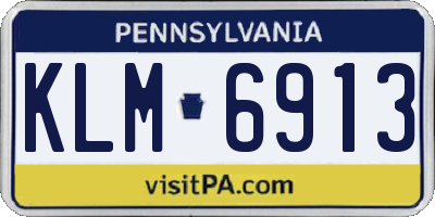 PA license plate KLM6913