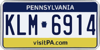 PA license plate KLM6914