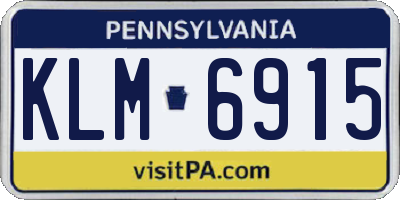 PA license plate KLM6915